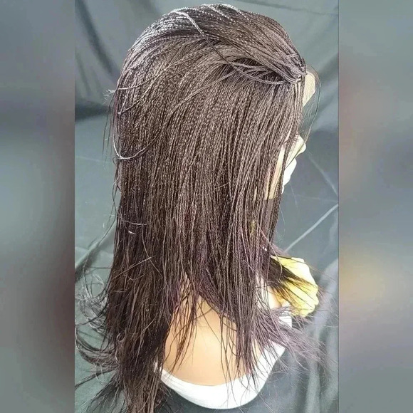 Braided full  Lace Wig Micro millions braids, medium, #99j red wine N… - Picture 16 of 17